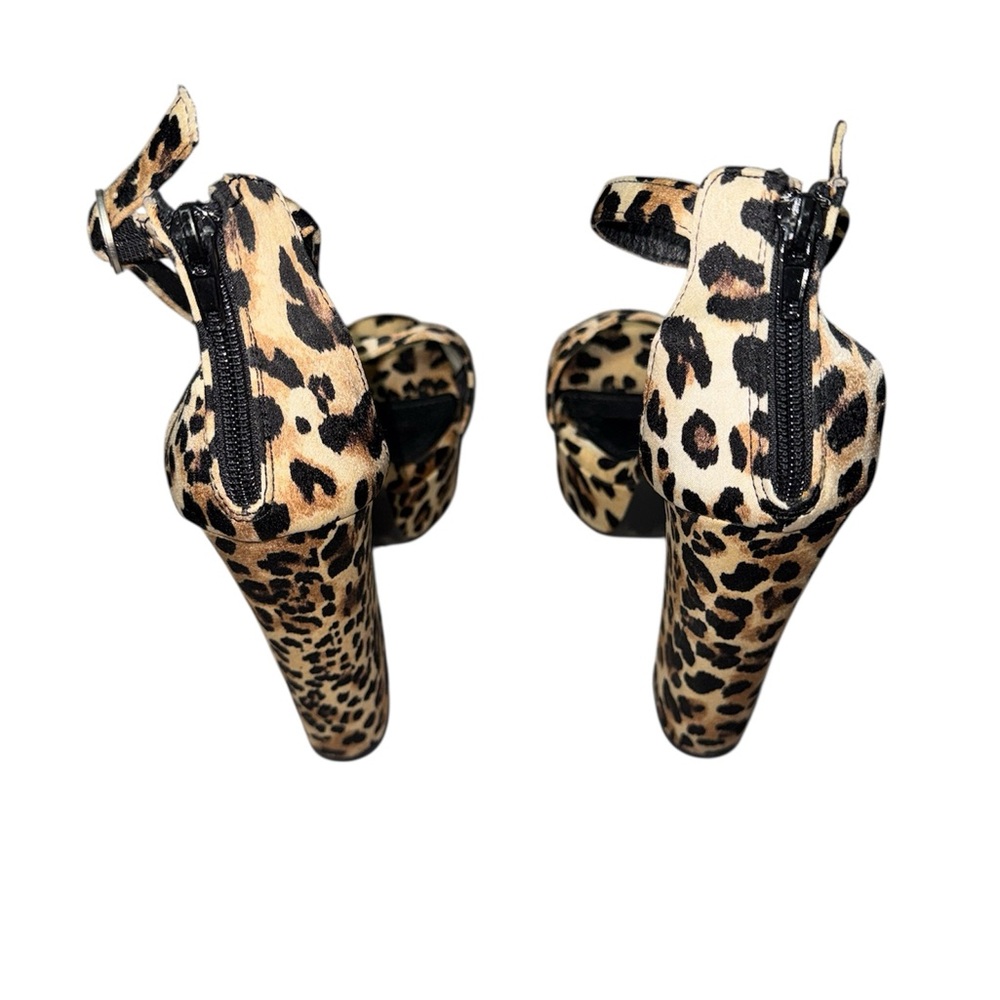 Adjustable Leopard Print Platform Heels Size 8.5 - image 5